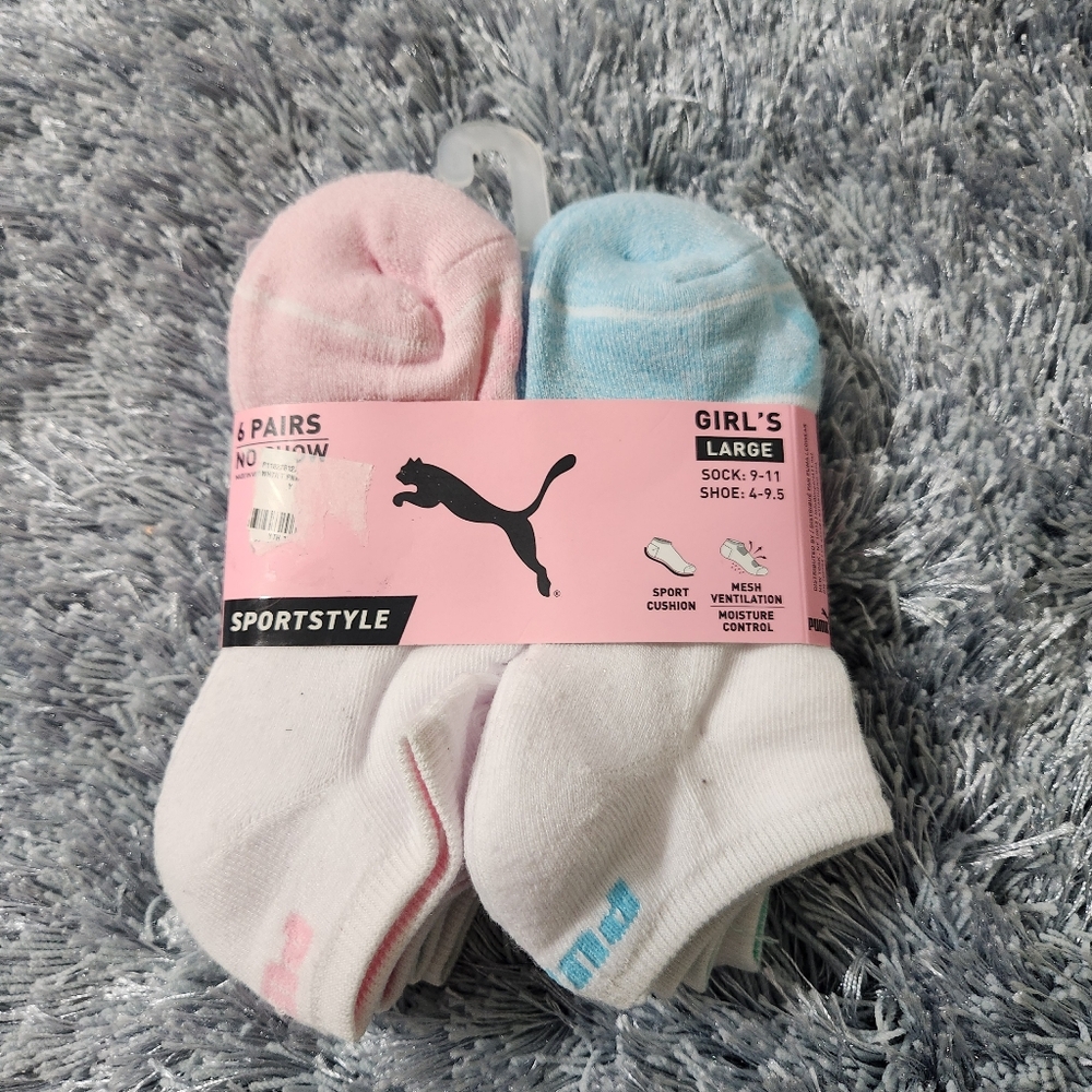 Puma White Low Cut 6 Pairs Socks